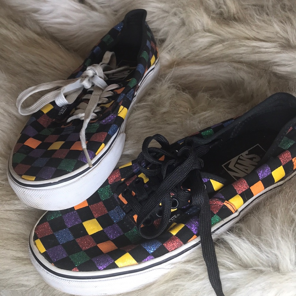 Rainbow glitter vans